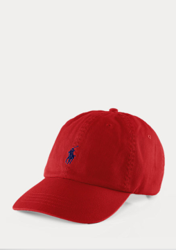Cotton Chino Ball Cap - Hat, Red
