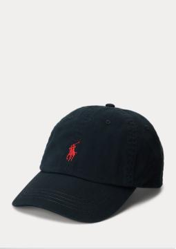 Cotton Chino Baseball Cap - Hat, Black