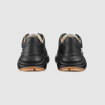 Men's Rhyton Gucci Band sneaker - Ayakkabı, Siyah