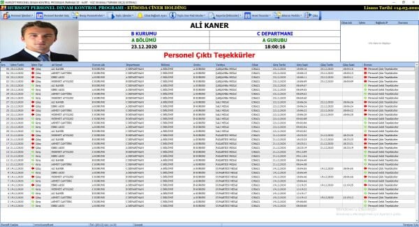 HURSOFT PERSONEL DEVAM KONTROL PROGRAMI ( SINIRSIZ PERSONEL KAYIT KAPASİTELİ )