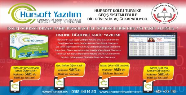 HURSOFT K70 PARMAK İZİ OKUYUCU + HURSOFT KOLEJ ÖĞRENCİ DEVAM KONTROL PROGRAMI