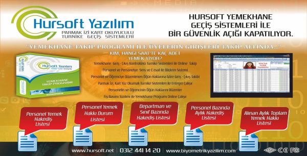 HURSOFT FACE100 TANIMA CİHAZI + HURSOFT YEMEKHANE TAKİP PROGRAMI