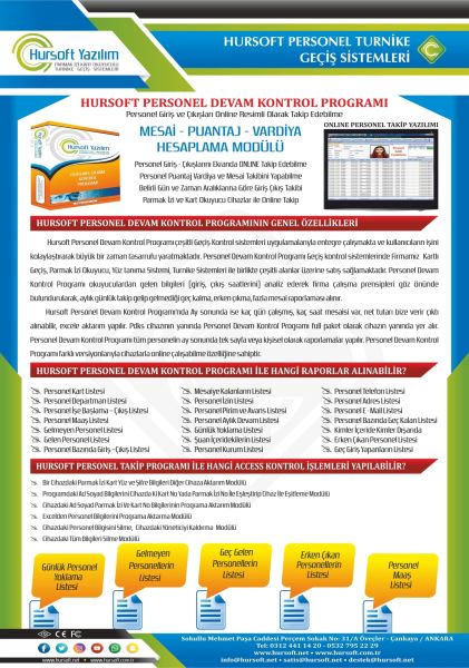HURSOFT TRFACE100-ID YÜZ TANIMA SİSTEMİ (1500 YÜZ - 2000 PARMAK - 2000 KART OKUMA ÖZELLİĞİ) + HURSOFT PERSONEL DEVAM PROGRAMI ÜCRETSİZ