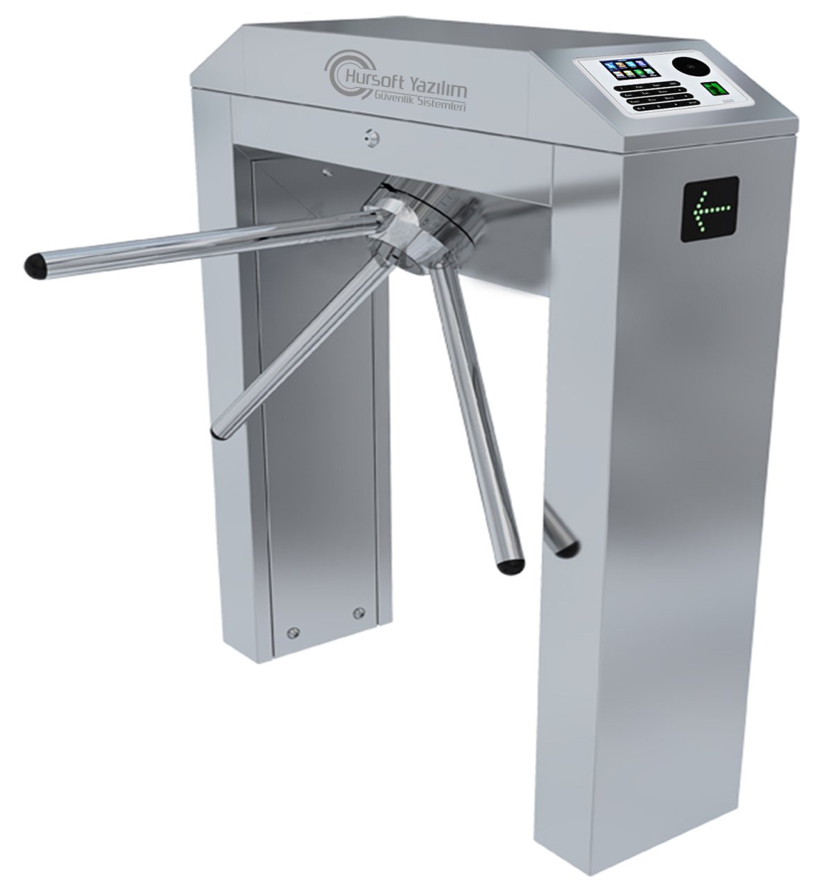 HURSOFT S450 ÇİFT AYAKLI TURNİKE (1 ADET AVUÇ İÇİ - PARMAK İZİ OKUYUCU TURNİKEYE MONTELİ)