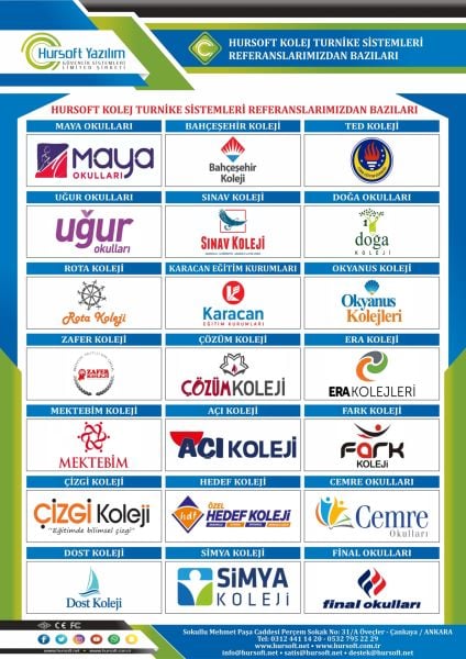 HURSOFT S1250 OKUL TURNİKE SİSTEMLERİ (4 ADET PARMAK İZLİ KART OKUYUCU TURNİKEYE MONTELİ)