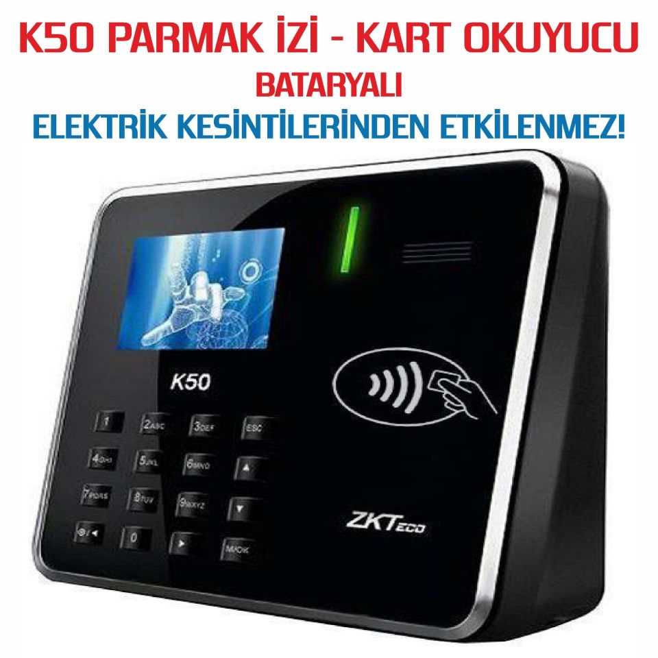 HURSOFT K50 PARMAK İZİ OKUYUCU (3000 PARMAK İZİ - 3000 KART OKUMA ÖZELLİĞİ)
