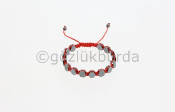 OSSE BİLEKLİK GUN METAL MAKROME