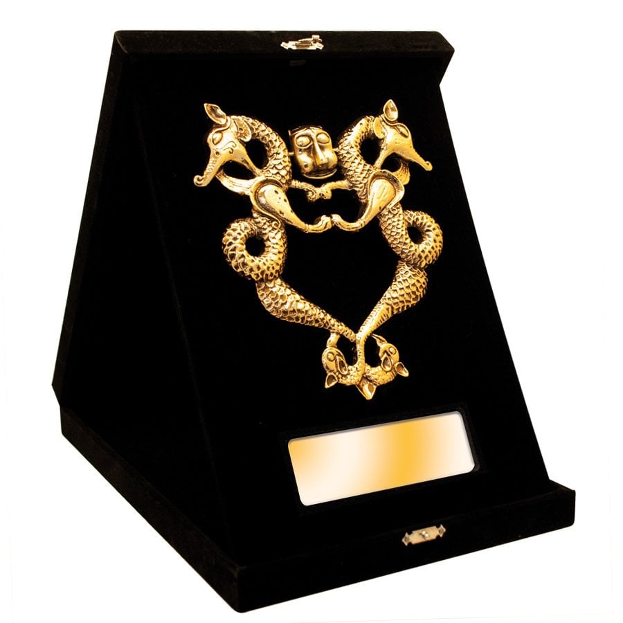 Seljuk - Twin Dragon Door Knob (Gold Plated)