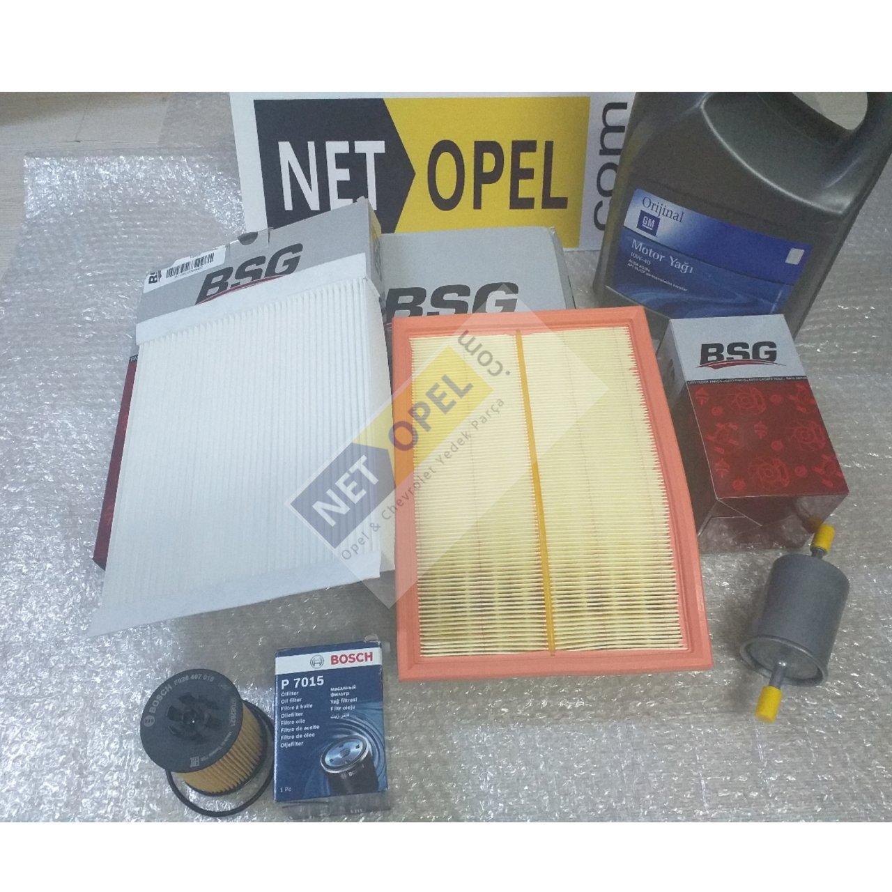 Opel Meriva A Filtre Bakım Seti  Motor Yağlı 1.4 Motor BOSCH .