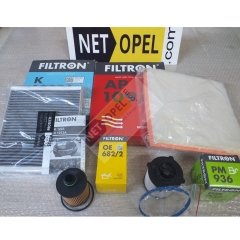 Opel Astra J Filtre Bakım Seti ( Karbonlu Polen ) 1.3 Dizel FİLTRON