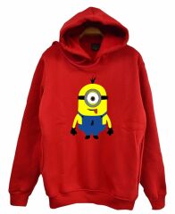 Minions Baskılı Kapüşonlu Sweatshirt