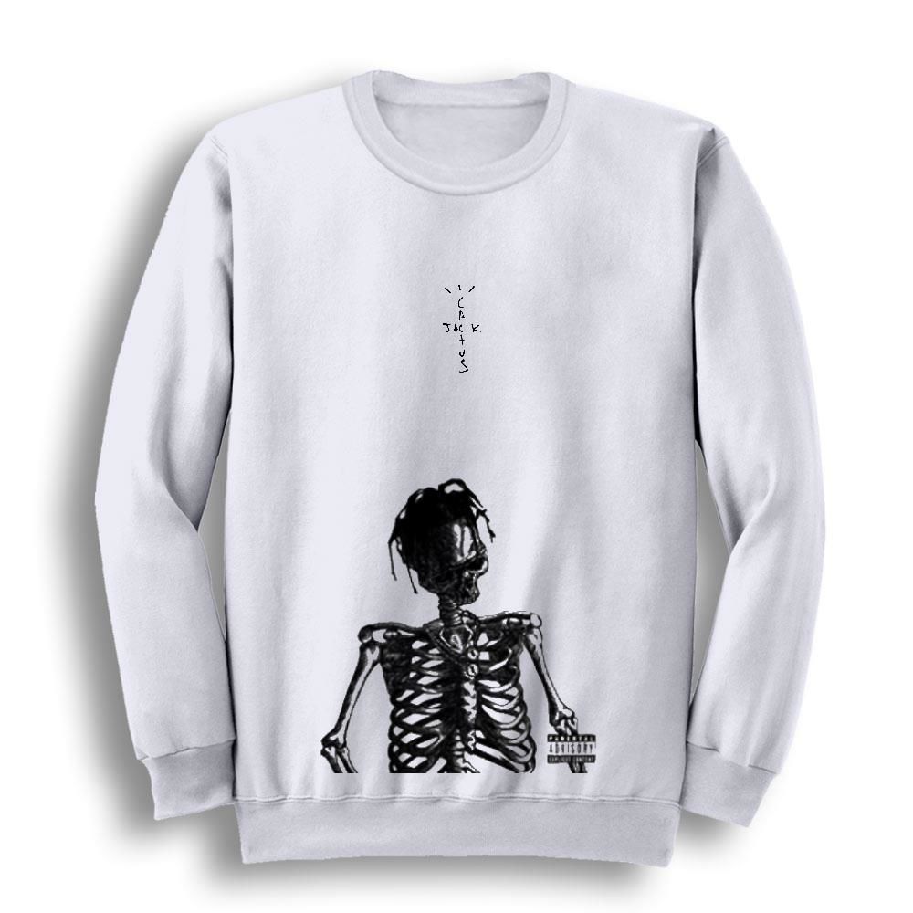 Cactus Jack Travis Scott Baskılı Bisiklet Yaka Sweatshirt