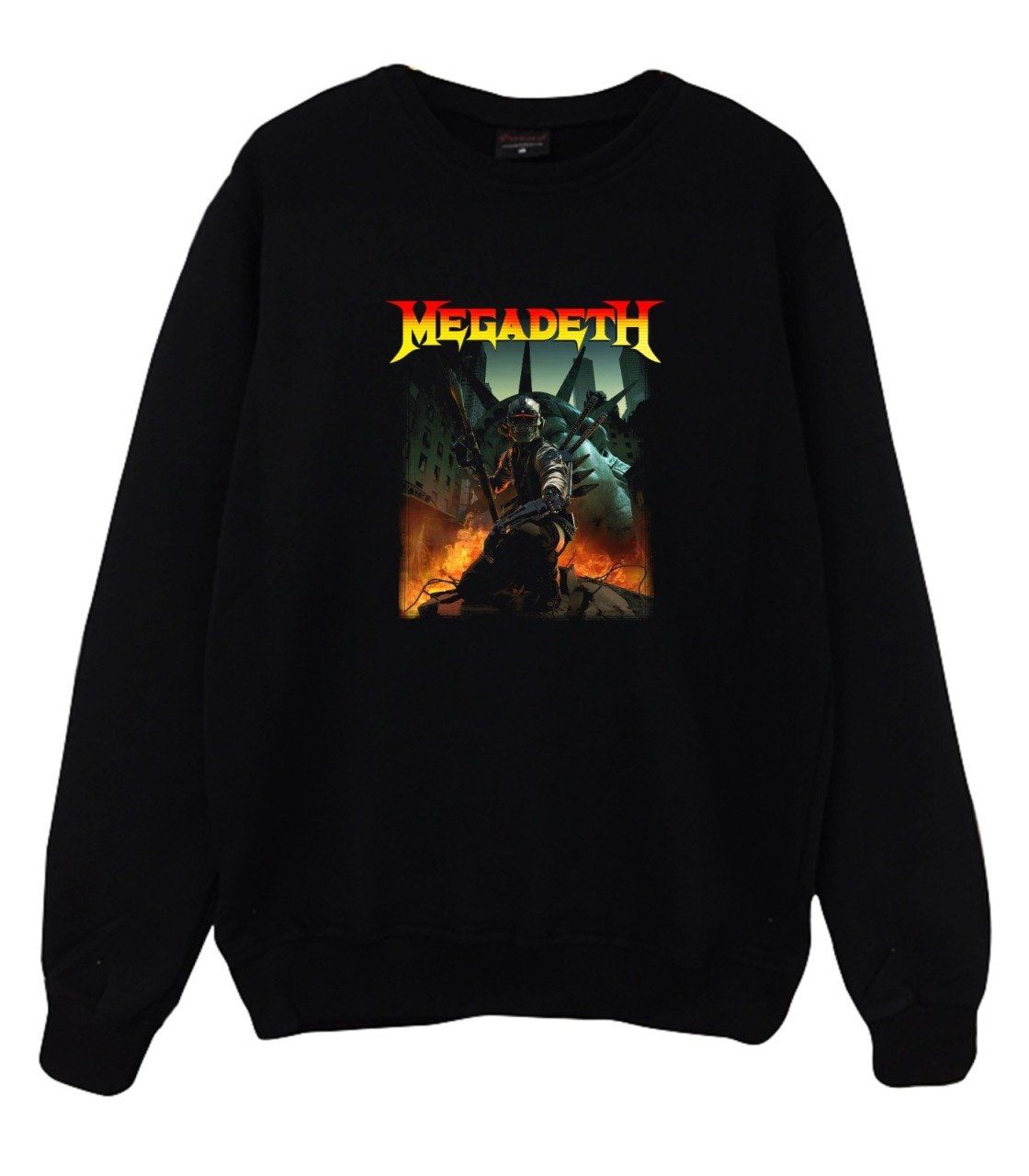 Megadeth Baskılı Bisiklet Yaka Sweatshirt