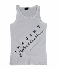 John Lennon Baskılı Sıfır Kol T-Shirt