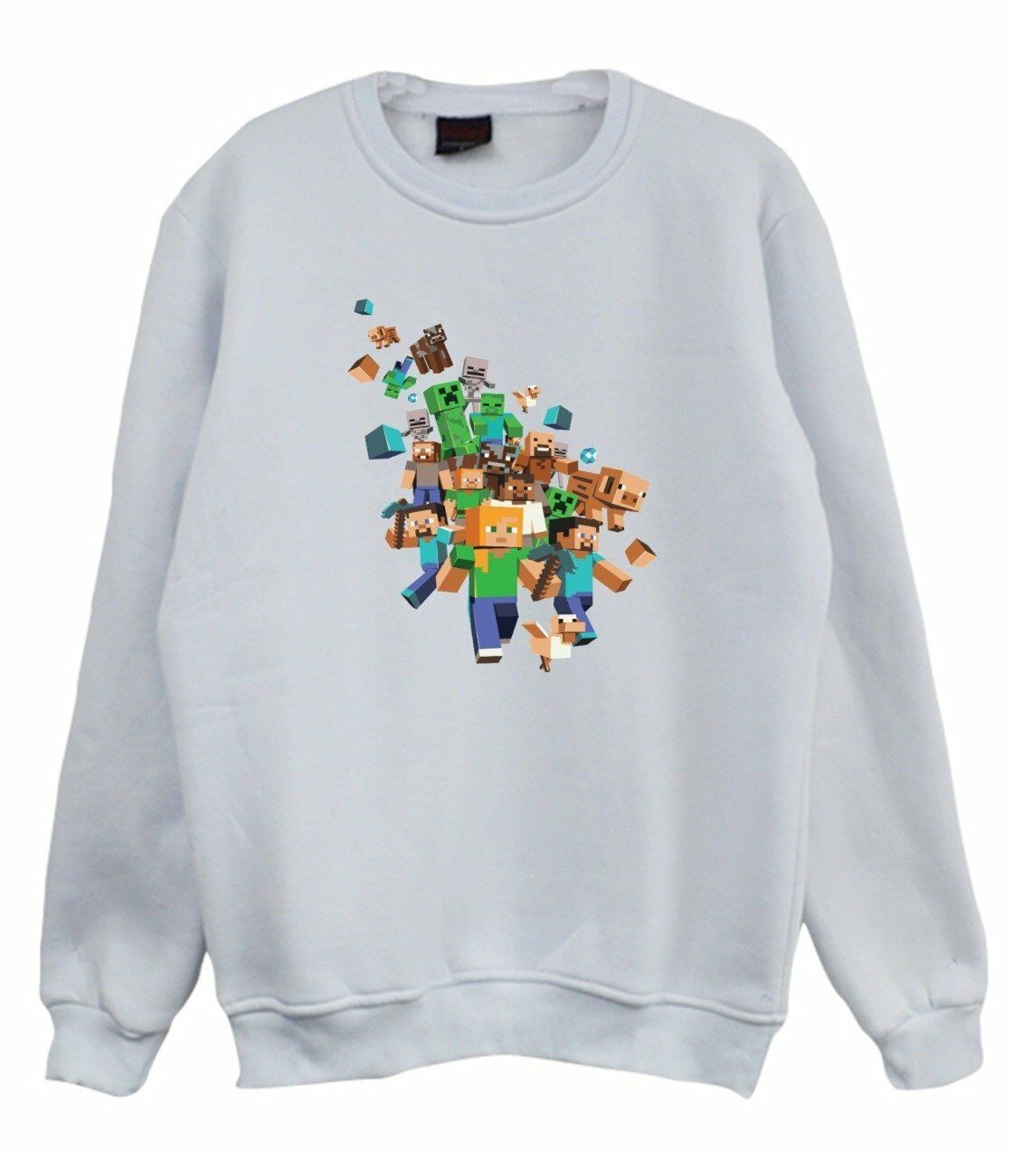 Minecraft Baskılı Sweatshirt
