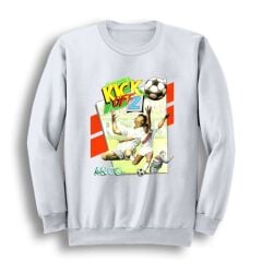 Kick Off Oyun Baskılı Bisiklet Yaka Sweatshirt