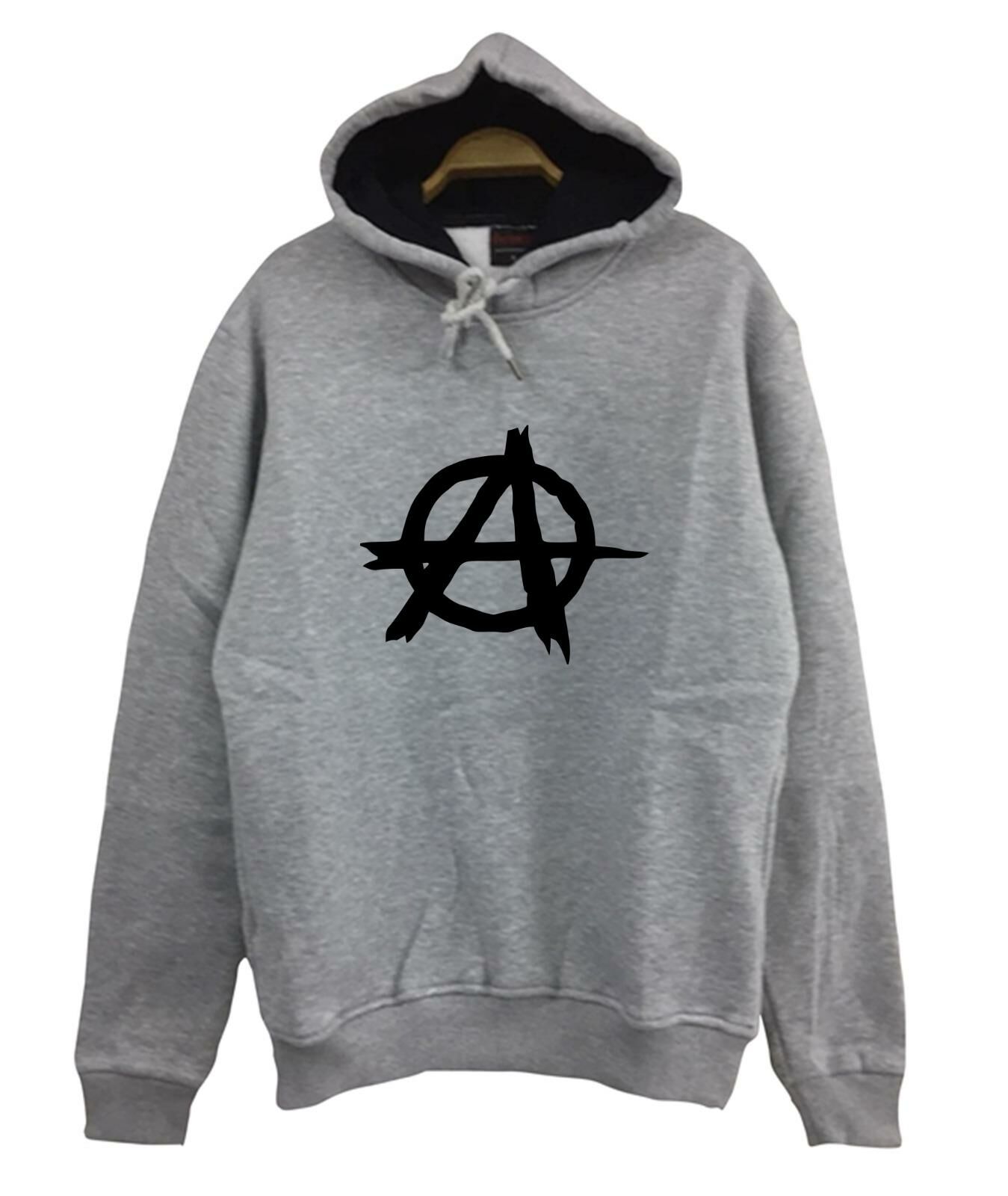 Anarchy Baskılı Kapüşonlu Sweatshirt
