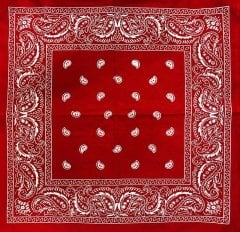 Kırmızı Damla Desen Penye Bandana