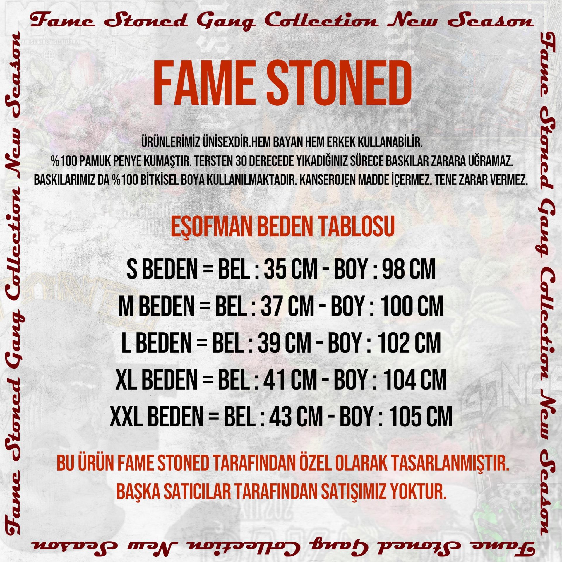 Gangsta Baskılı Eşofman ( Fame Stoned Gang Collection New Season )