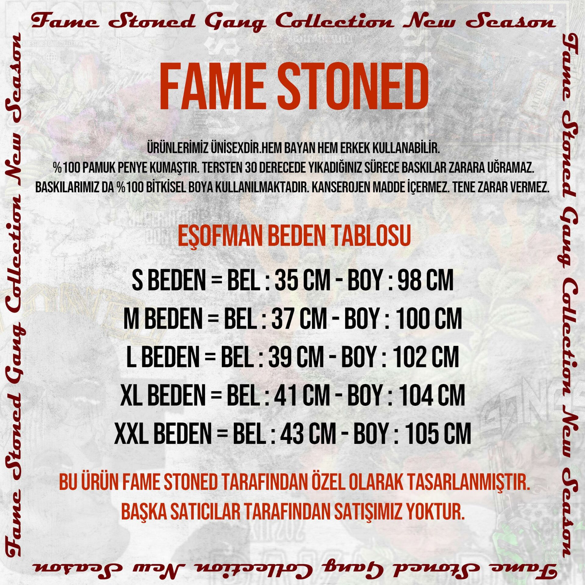 Gangsta Baskılı Eşofman ( Fame Stoned Gang Collection New Season )