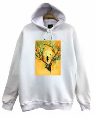 Geyik Ağaç Baskılı Sweatshirt