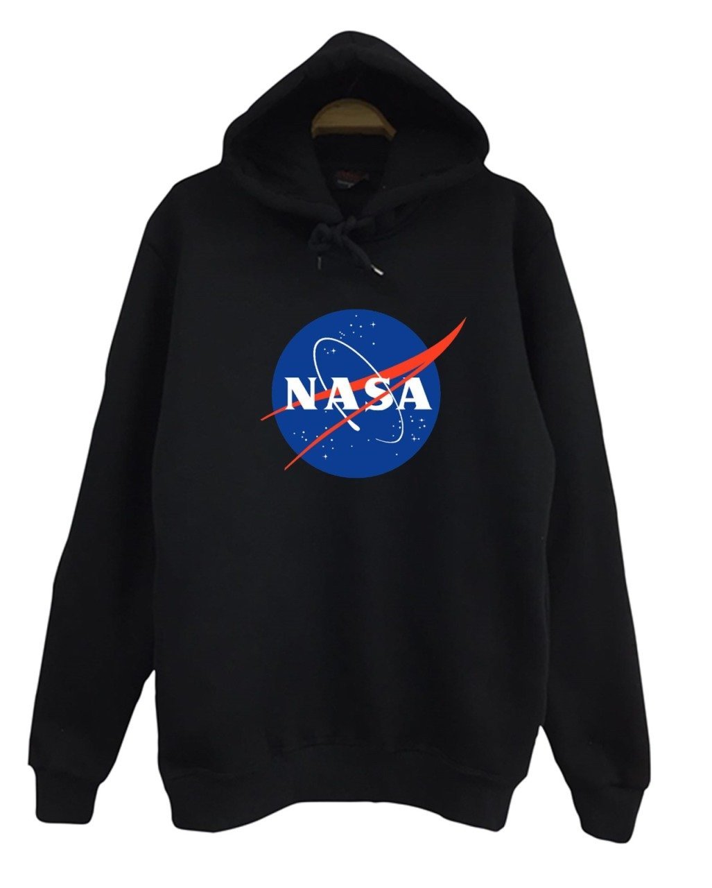 Nasa Baskılı Kapüşonlu Sweatshirt SİYAH - 2XL
