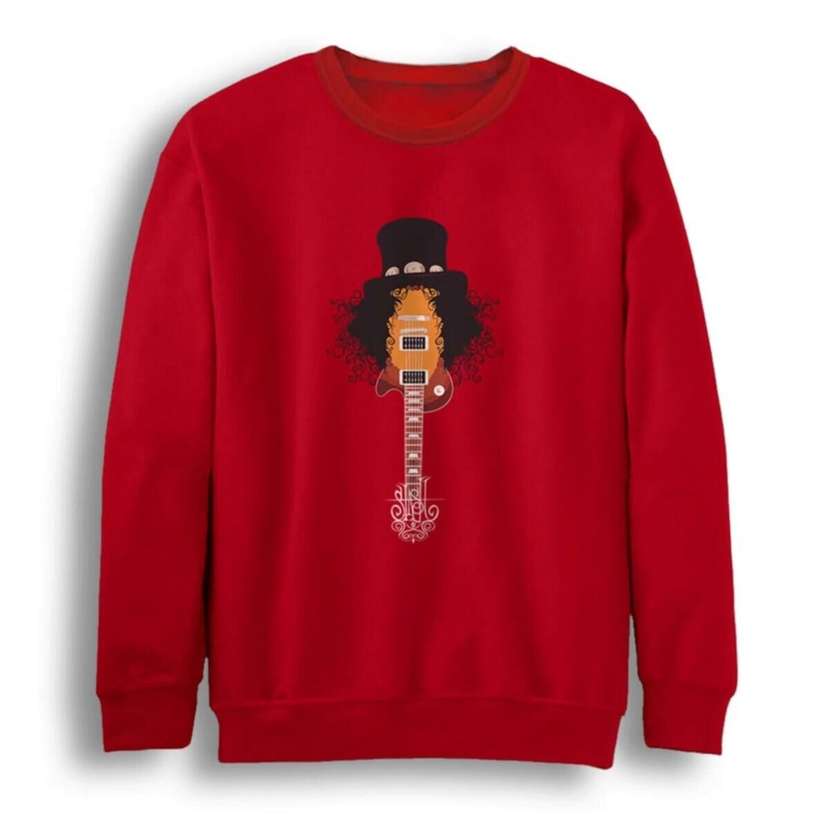 GunsN'Roses Slash Baskılı Bisiklet Yaka Sweatshirt