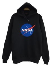 Nasa Baskılı Kapüşonlu Sweatshirt SİYAH - M