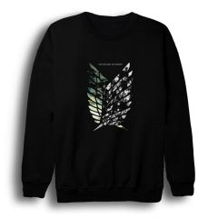 Attack On Titan Anime Baskılı Bisiklet Yaka Sweatshirt