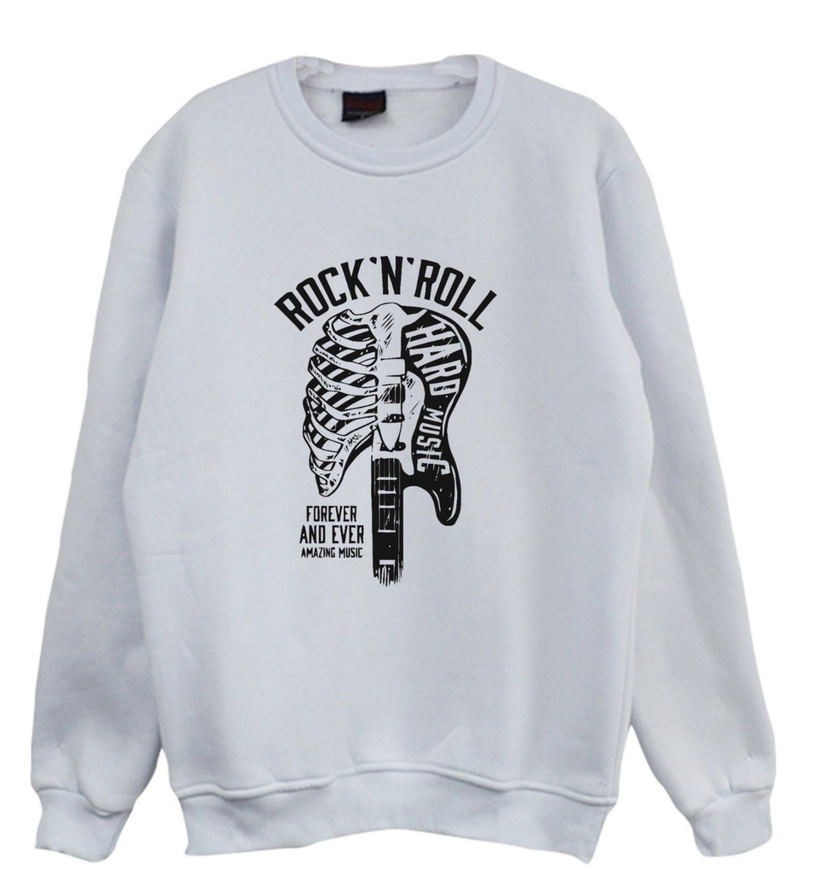 Rock And Roll Baskılı Sweatshirt