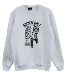 Rock And Roll Baskılı Sweatshirt
