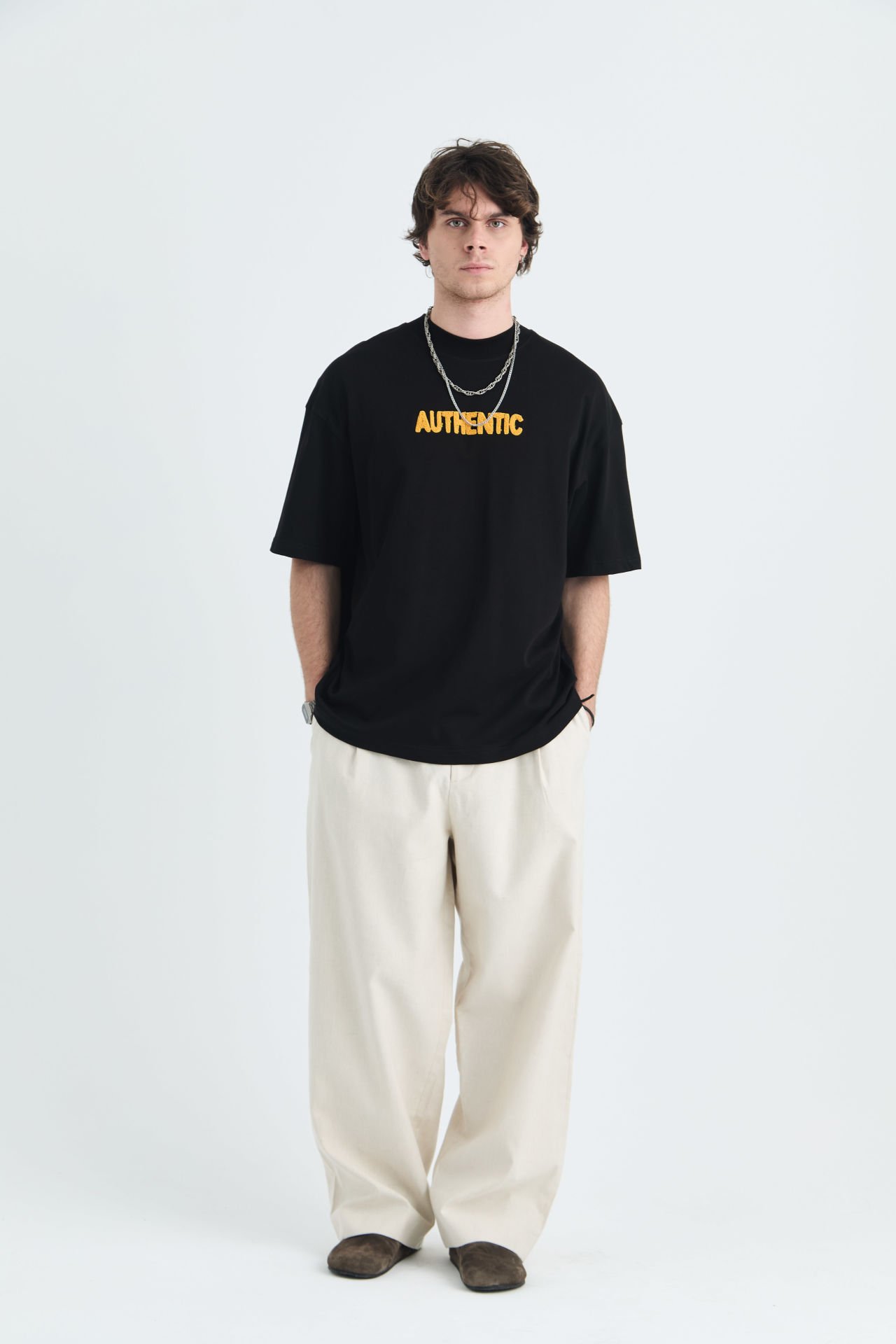 Auethentic Baskılı Unisex %100 Pamuk T-shirt