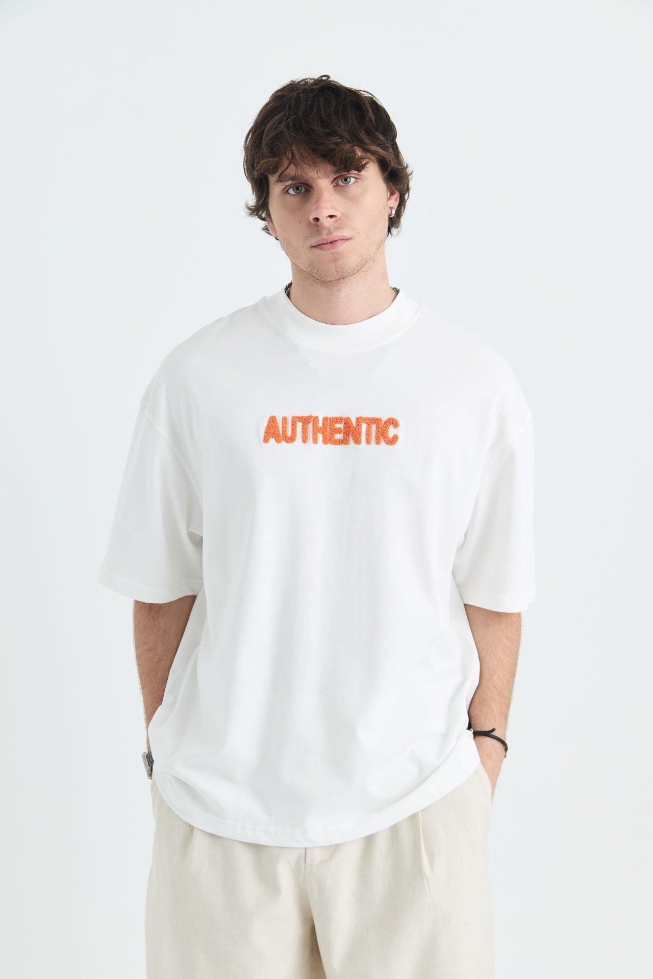 Auethentic Baskılı Unisex %100 Pamuk T-shirt