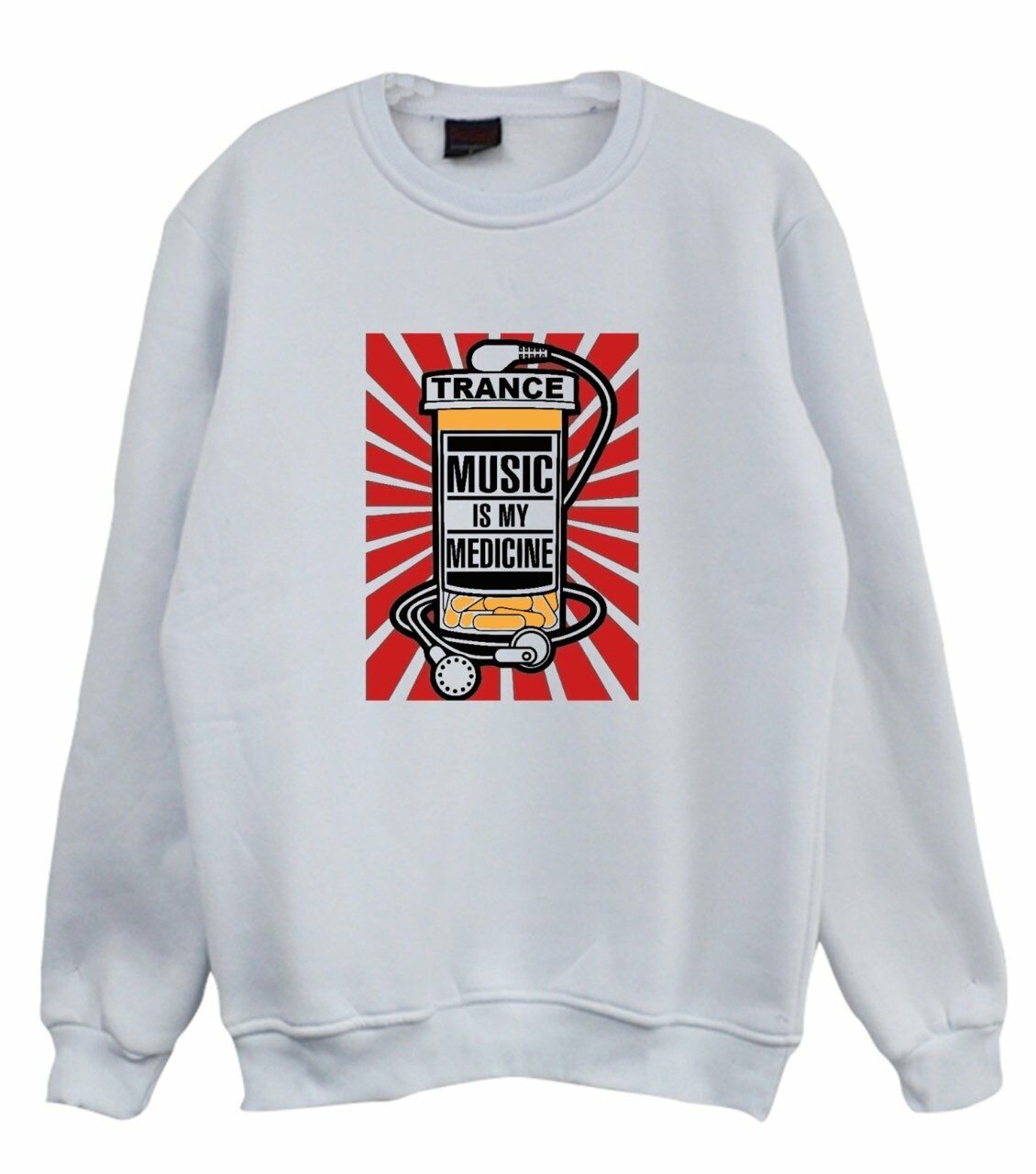 Trance Müzik Baskılı Sweatshirt