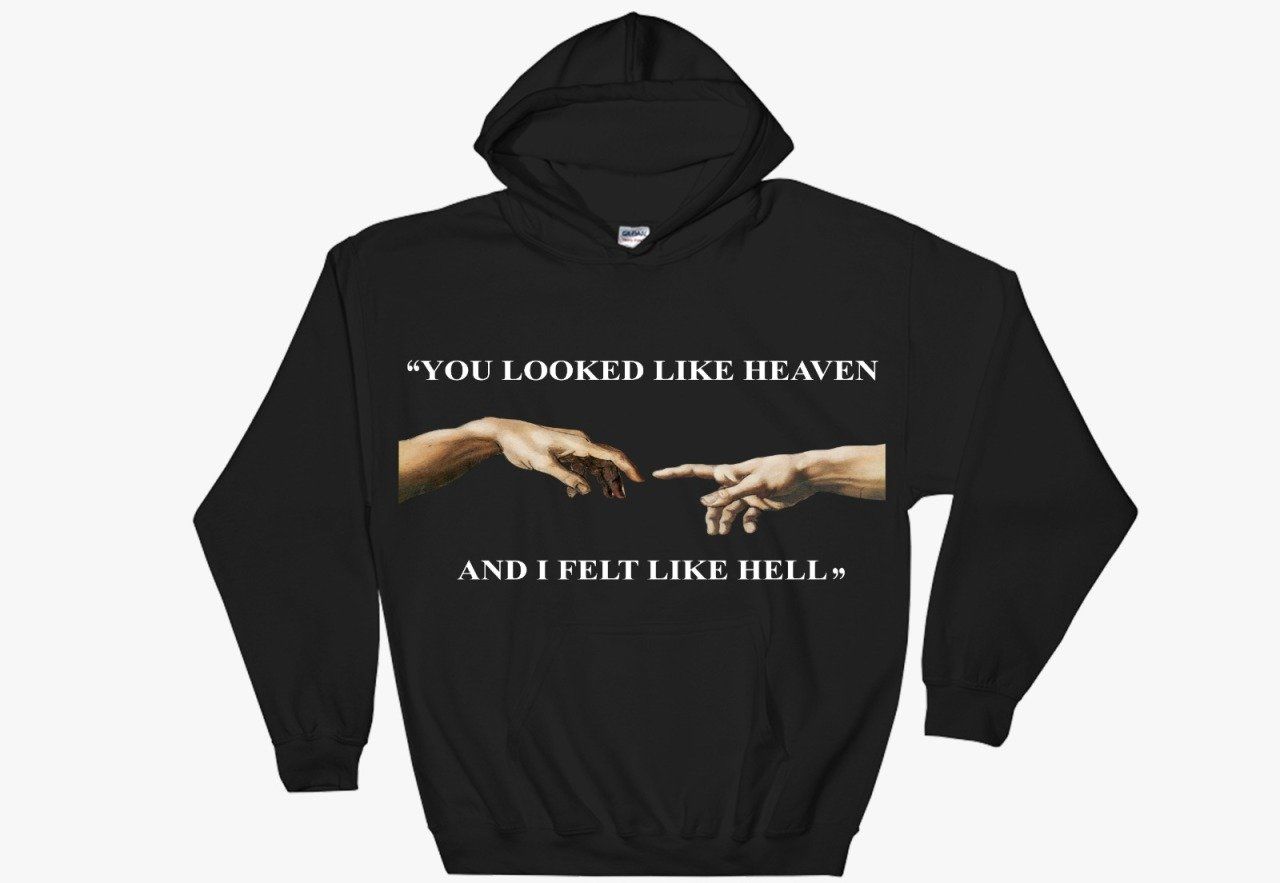 Creation of Adam Baskılı Kapşonlu Sweatshirt