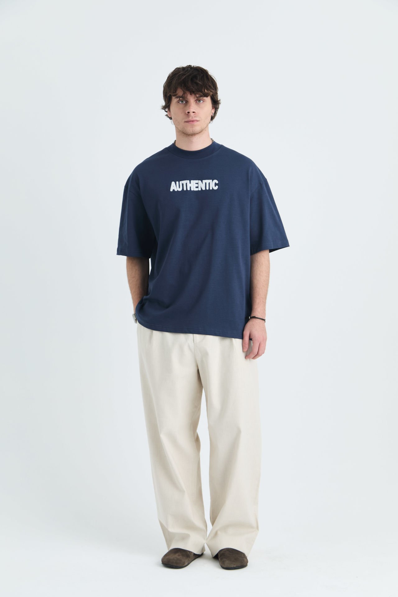 Auethentic Baskılı Unisex %100 Pamuk T-shirt