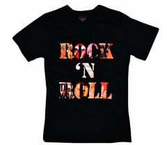 Rock And Roll Baskılı T-shirt