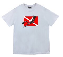 Dalgıç Dalış Bayrağı Tişört BEYAZ - 3XL