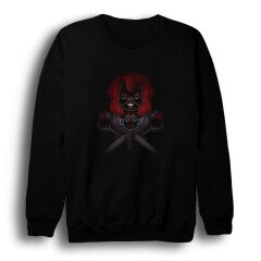 Chucky Film Baskılı Bisiklet Yaka Sweatshirt