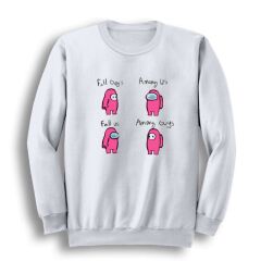 Fall Guys Among Us Oyun Baskılı Bisiklet Yaka Sweatshirt
