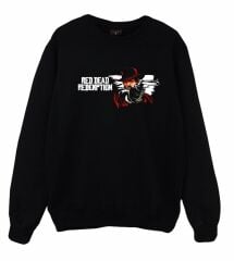 Red Dead Redemption Baskılı Bisiklet Yaka Sweatshirt
