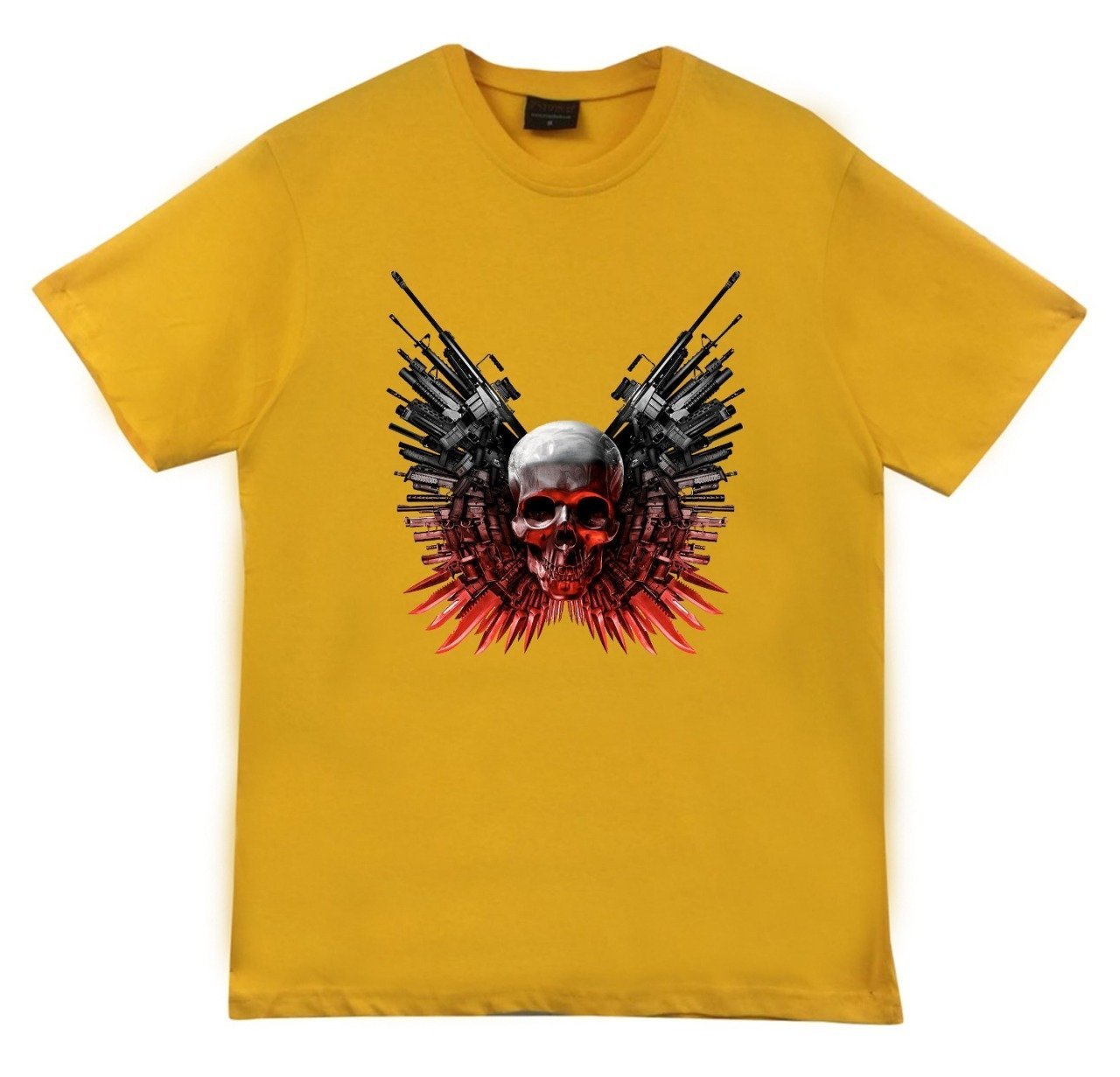 Kuru Kafa Baskılı T-shirt SARI - M