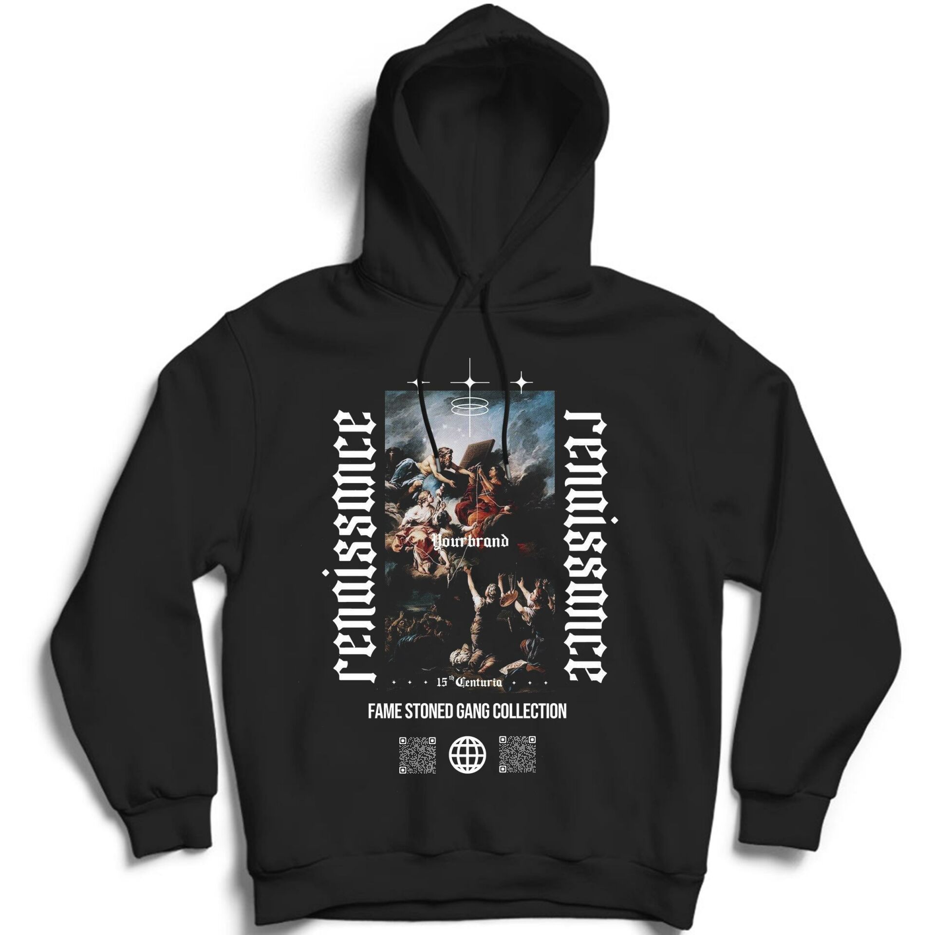 Tablo Baskılı Kapşonlu Sweatshirt ( Fame Stoned Gang Collection New Season Hoodie )