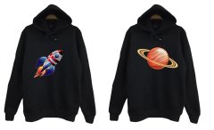 Saturn and Rocket Baskılı Sevgililer Günü Özel Sweatshirt