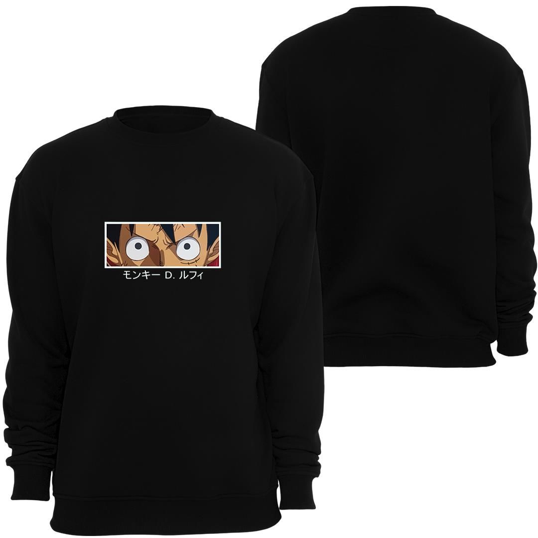 One Piece Monkey D. Luffy Anime Bask l Unisex Bisiklet Yaka Sweatshirt S YAH XL