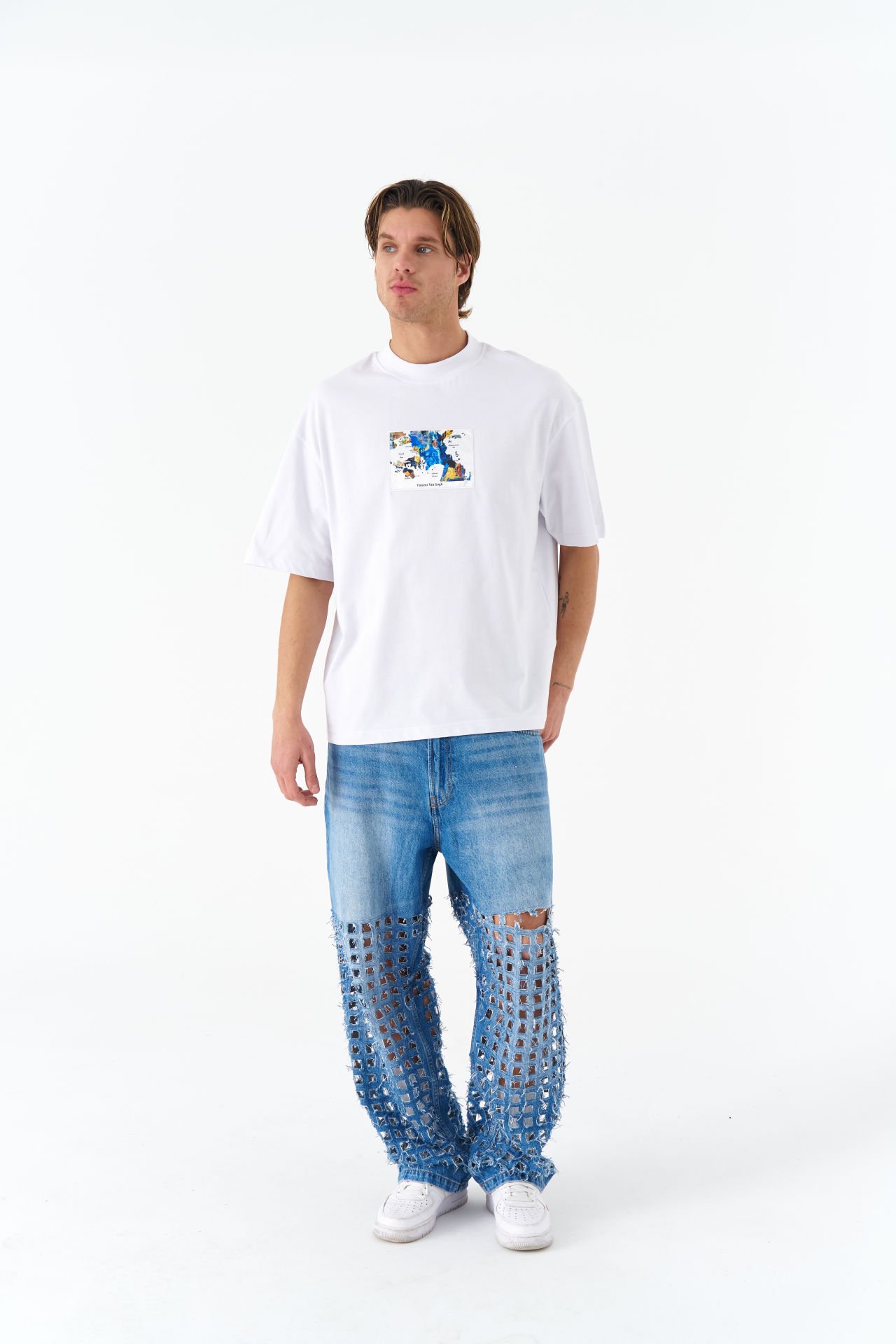 Vincent Van Gogh Baskılı, Nakışlı Unisex %100 Pamuk T-shirt