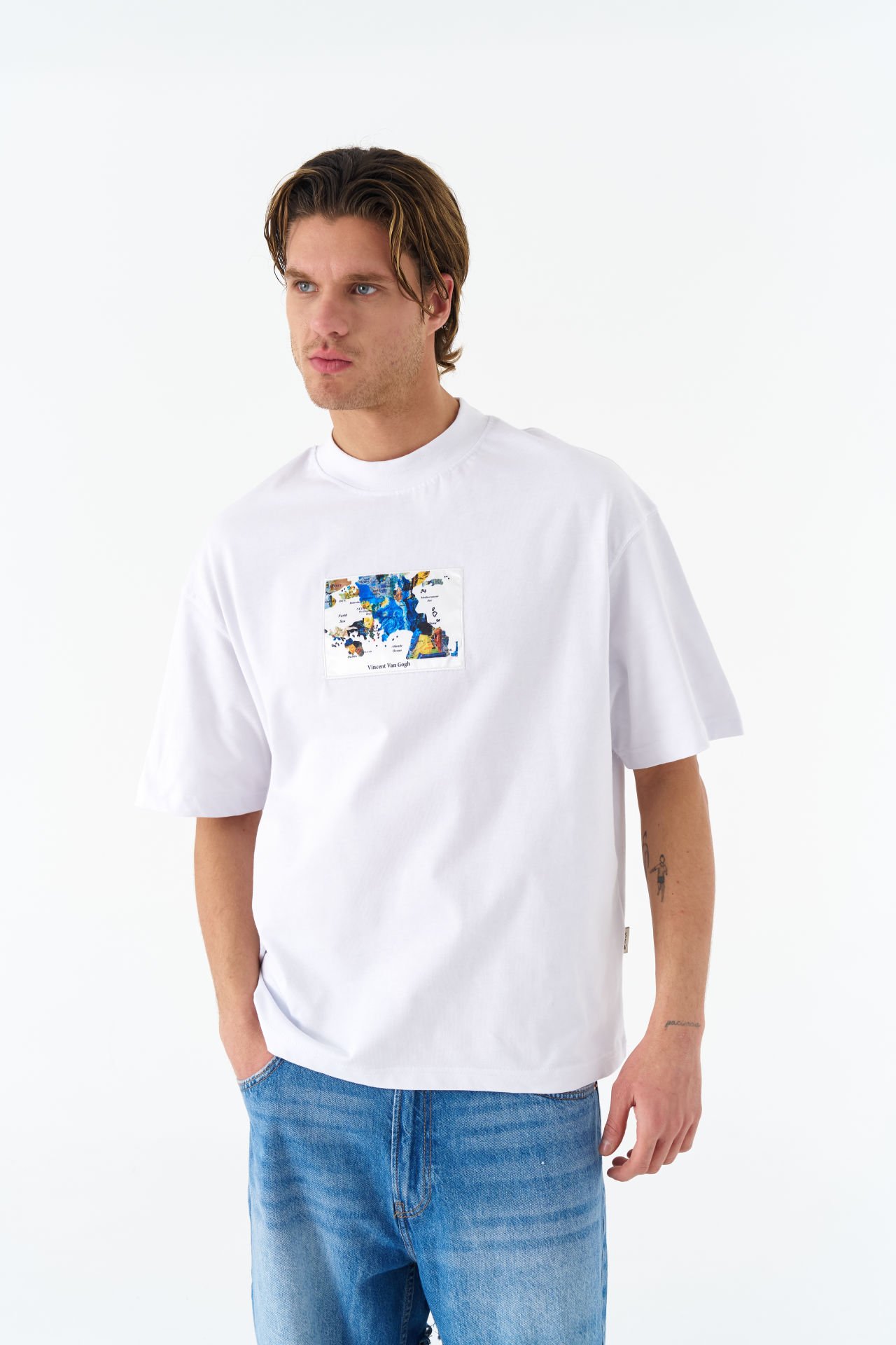 Vincent Van Gogh Baskılı, Nakışlı Unisex %100 Pamuk T-shirt