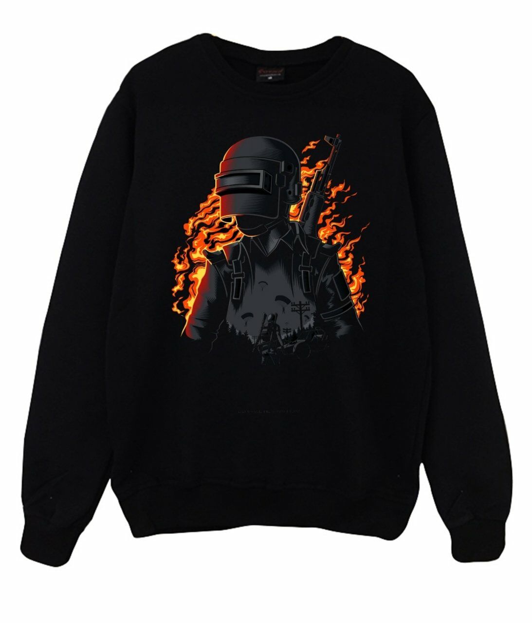 PUBG Baskılı Bisiklet Yaka Sweatshirt