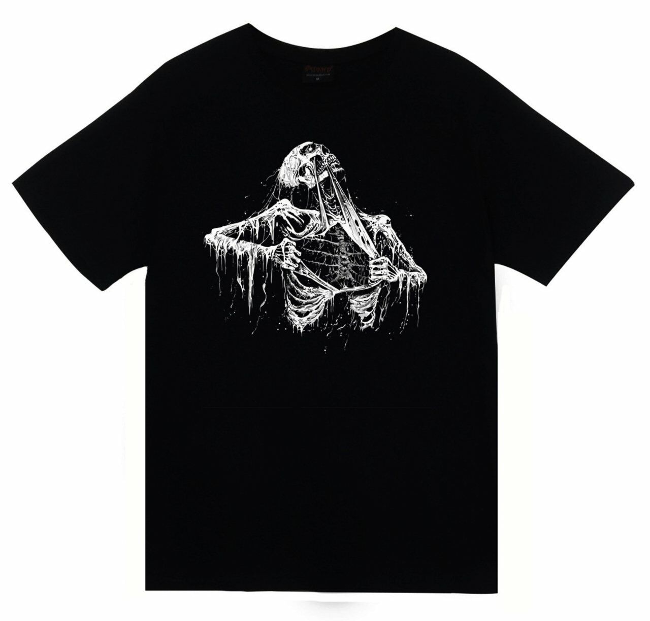 İskelet Rib Cage Kurukafa Baskılı T-shirt