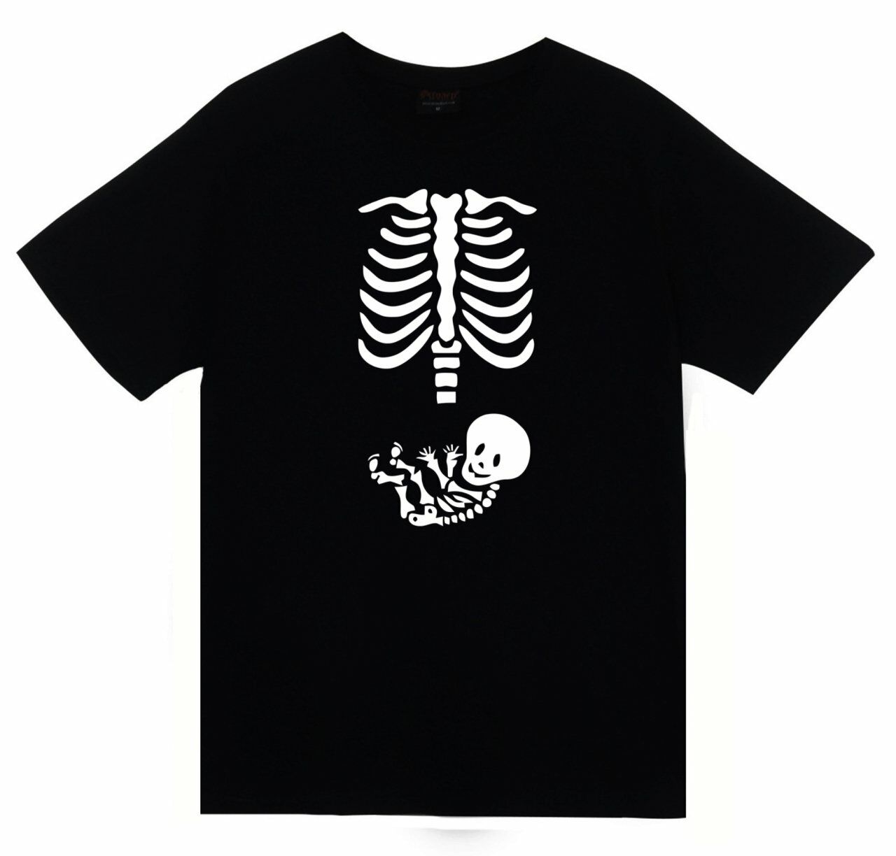İskelet Rib Cage Kurukafa Baskılı T-shirt